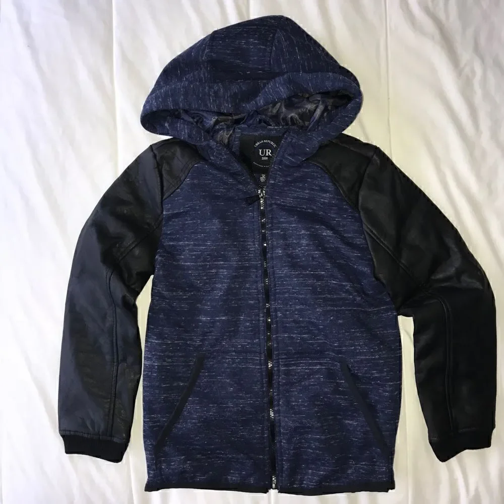 Urban Republic Boys' Faux Leather Sleeve Jacket